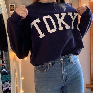 navy tokyo crew neck sweater